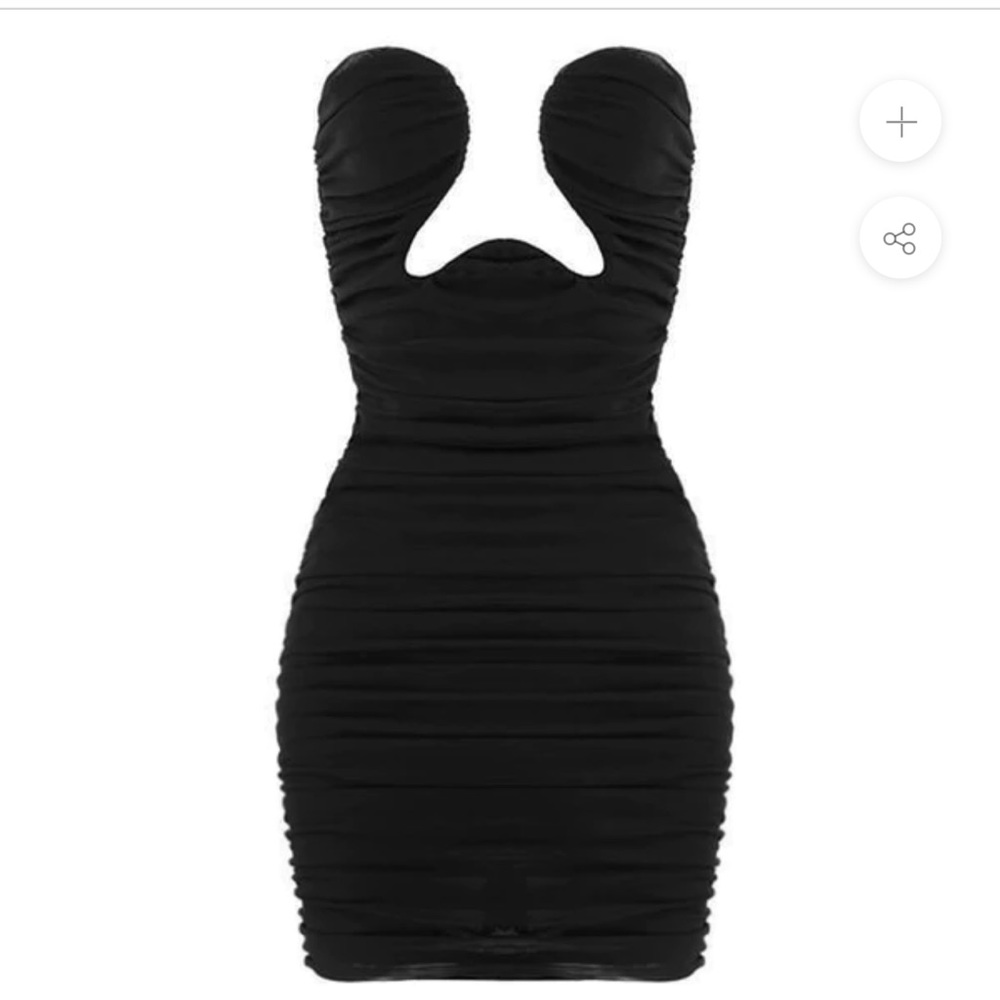 Leau London mesh mini dress in black